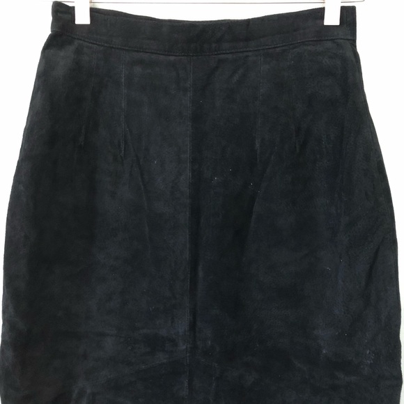 Gitano Dresses & Skirts - Vintage 80’s Gitano black suede midi pencil skirt SMALL